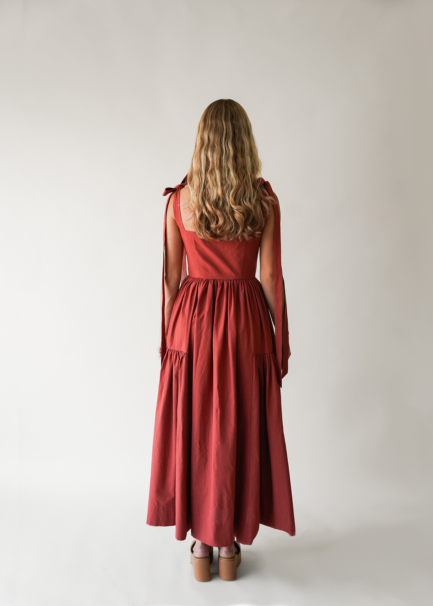 The Cozette Dress in Terra Cotta