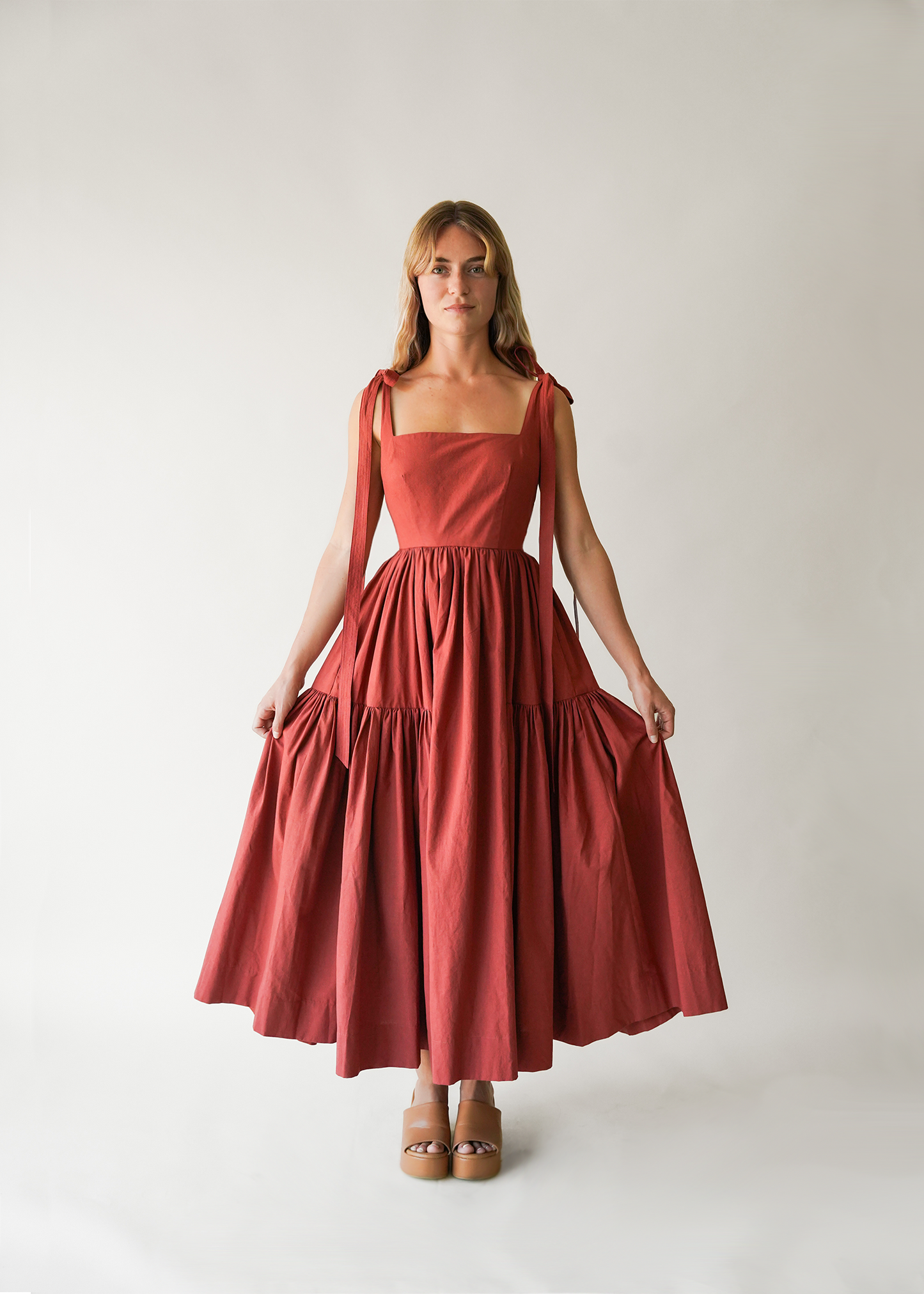 The Cozette Dress in Terra Cotta