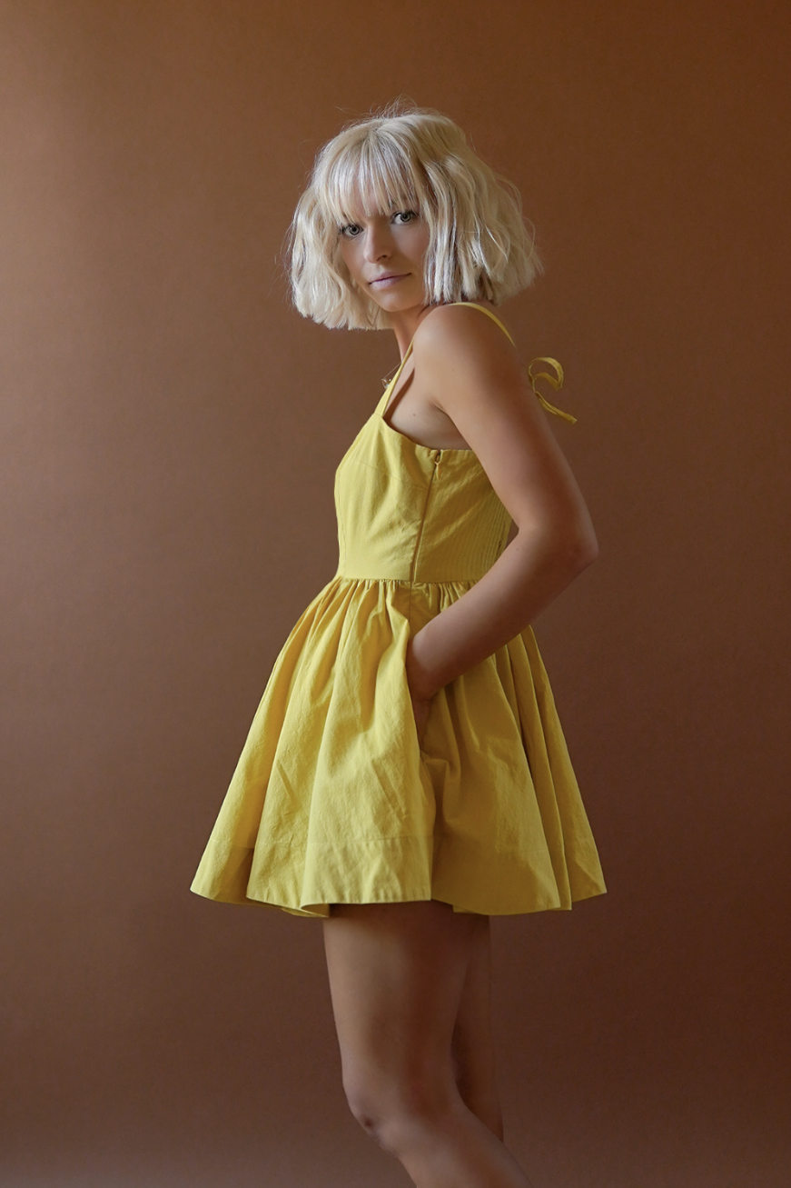 The Mathilde Romper Dress in Dandelion