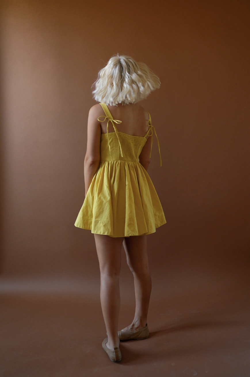 The Mathilde Romper Dress in Dandelion