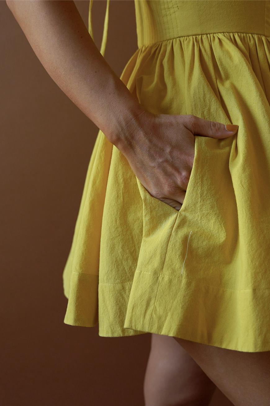 The Mathilde Romper Dress in Dandelion