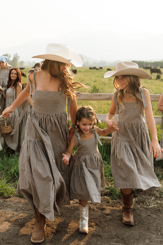 The Girls Cozette Dress in Gingham - PREORDER