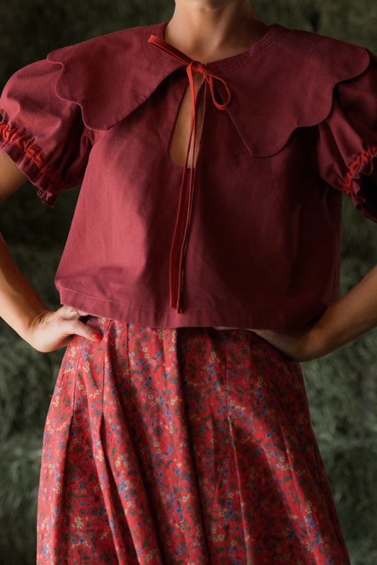 Alli Blouse In Maple Red