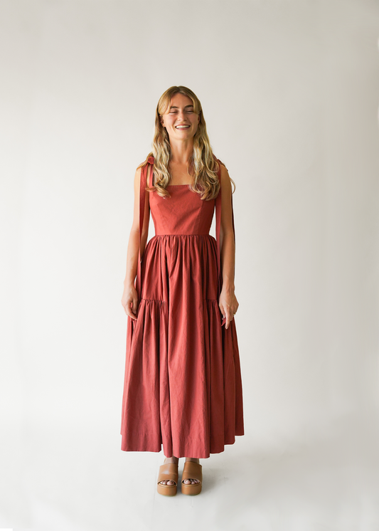 The Cozette Dress in Terra Cotta