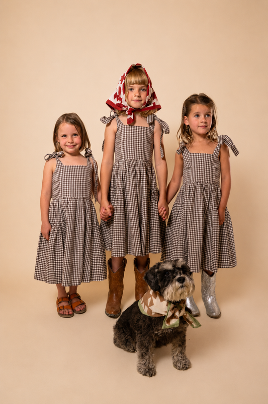 The Girls Cozette Dress in Gingham - PREORDER