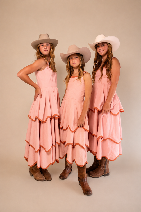 The Girls Millie Dress in Pink Bloom - PREORDER