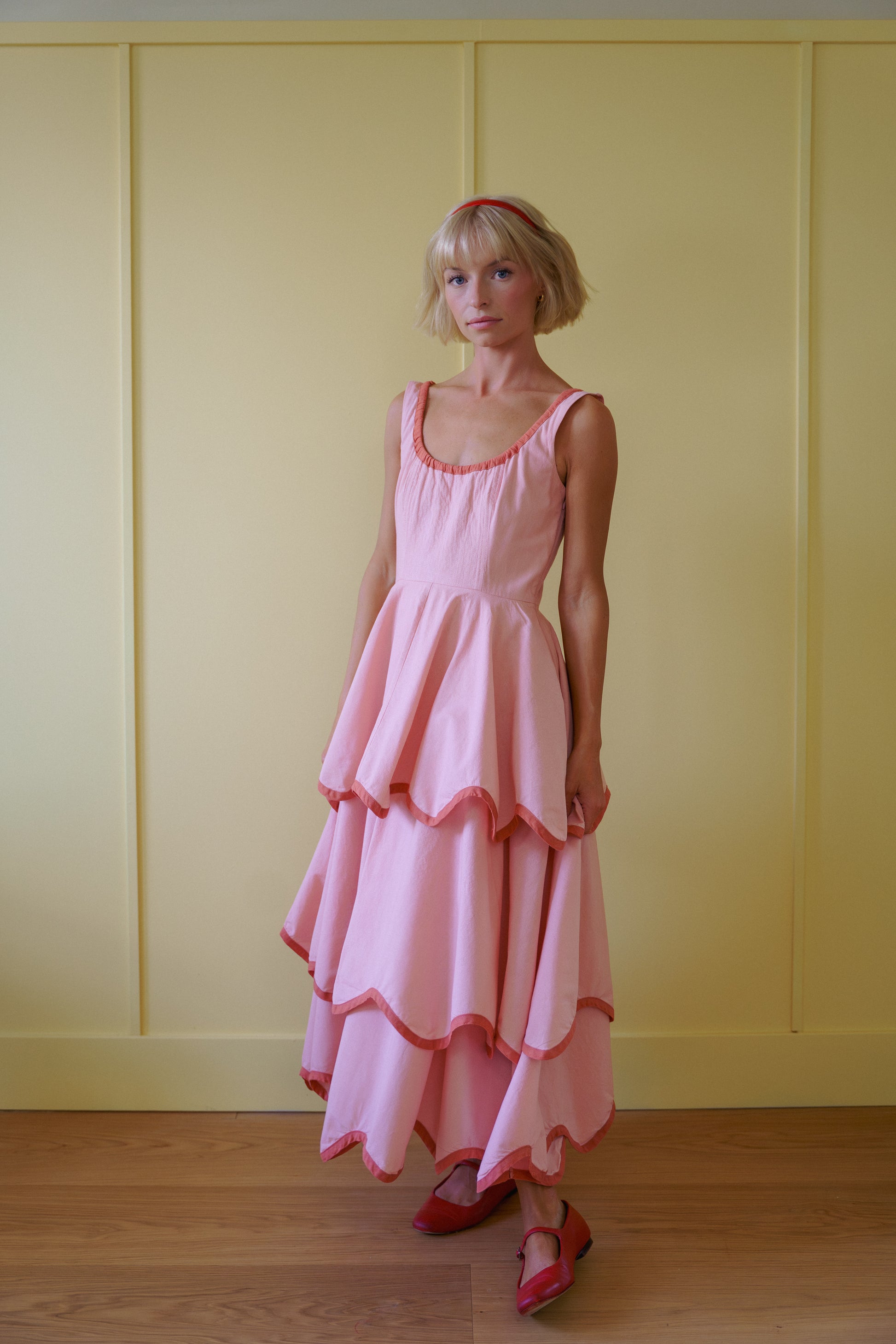 all about may pink dress What do you wear to your best friend's New York wedding? Hot pink, of course! With partner #BradleyCooper as her date, #GigiHadid opted for a pink beaded corset gown by one of #