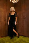 The Lola Dress in Black Silk Velvet - PREORDER