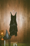 The Millie Dress in Black Silk Velvet - PREORDER