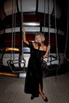 The Lola Dress in Black Silk Velvet - PREORDER