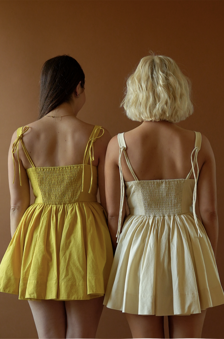 The Mathilde Romper Dress in Natural